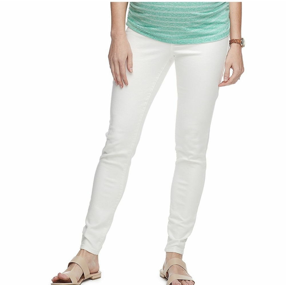Maternity White Dennin Skinny Jeans